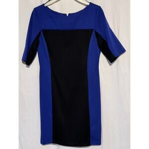 Gabby Skye Women’s Blue Black Colorblock Sheath Dress - 14
